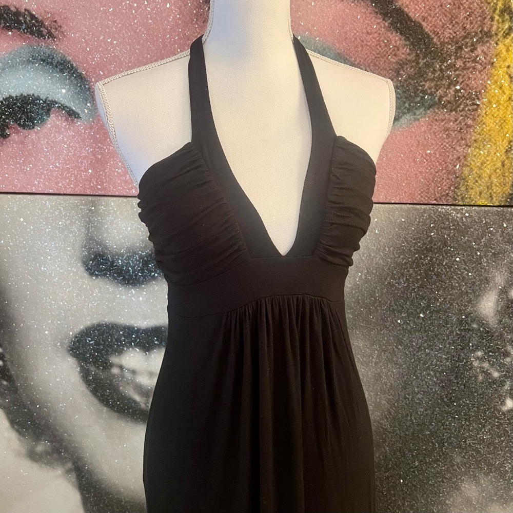 Black Halter Maxi Dress Sz Small - Picture 4 of 13